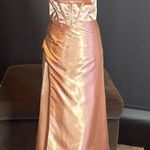 Women Full Length Prom Party Dress CrissCross Straps Leg Slit Size 8 *READ FLAWS Photo 0