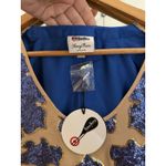 Neiman Marcus  Tracy Reese NWT Women’s Beige & Blue Sequin Blouse XL Photo 3