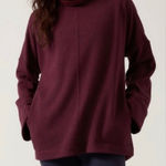 Athleta  Burgundy Kozy Karma funnel neck sweatshirt SZ:S Photo 0