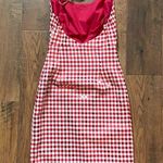 Moschino red/ecru gingham, sequins halter dress, size US 8/IT 42, made in Italy Photo 3