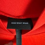 Who What Wear  Red Long Sleeve Ruffled Mock Neck Sweater Dress Size L Photo 7