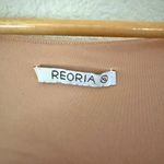 PEORIA | Dark Nude Peach Square Neck Long Sleeve Bodysuit Snap Closure | Size XL Tan Photo 3