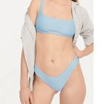 J.Crew Curved Waist Cheeky Bikini Bottom Beach Swim Minimalist Blue XS NWT Photo 0
