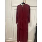 Krissa Burgundy Maxi Dress Ruffle Long Sleeve V Photo 5