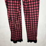 Simply Southern Pajama Pants Red Black Check Lounge Ruffle Hem Sz M (28x29) Photo 7