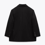 ZARA  Oversized Vented Relaxed Fit Blazer in Black Viral Blogger Fave Size XS/S Photo 4