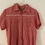 Mods tech red and white extra large women’s pearl snap western shirt Size XL Photo 0