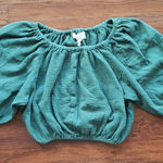 Apiece Apart  Forest Green Cotton Gauze Blouse Size XS Photo 0