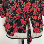 EXPRESS  Womens Blouse Sz XS Floral Surplice Front Tie Boho Garden Party Y2k 90s Photo 8