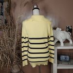 Liz Claiborne  Yellow Black Striped Stripe Sweater Long Medium/Large Top Winter Photo 1