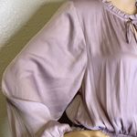 Glam Boho Ruffled Ballon Long Sleeve Mini Dress Blush Pink Size Large Photo 2