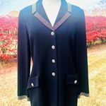 St. John Evening by Marie Gray Black Blazer with aurora rhinestone trim Size 6 Photo 6
