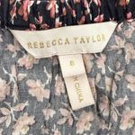 Rebecca Taylor  Francesca Navy Floral Print Silk Blend Square Neck Dress Size 8 Photo 8