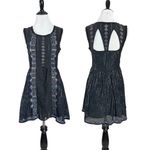 Free People  Bohemian Gypsy Mirror Embroidered Dress 2 XS Witchy Gauze Cotton Photo 2