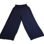 Simply Vera Vera Wang Pull On Cropped Wide Leg Pants Size L Beach Coastal Casual Blue Size L Photo 0