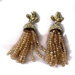 BaubleBar  Pave Crystal Pale Pink Beaded Tassel Drop Earrings Photo 2