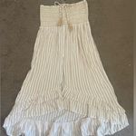 Blue Island Swimsuit coverup dress strapless gold and white strip size small NWT Photo 0