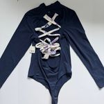  Navy Free People Straps In The Back Bodysuit Size X-Large NWT Photo 2