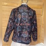 Blair VINTAGE floral tapestry open front jacket with a scalloped edge woman’s 10 Photo 2
