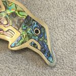 Vintage Alpaca Mexico Silver Abalone Dolphin Pin Brooch Photo 1