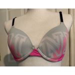 Victoria's Secret Pink Women's Bra, 32D, Light Blue And Light Pink. Logo Across Photo 1