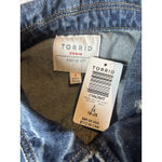 Torrid  Womens Chore Jacket 2X (18-20) Longline Denim Distressed Oversized‎ NWT Photo 5