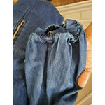 ZARA Women's Blue Denim Cotton V-Neck Balloon Sleeve Knee Length Dress Size XS Photo 7