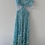 Mac Duggal  Blue Ombre Sequins Cut Out Gown Photo 4