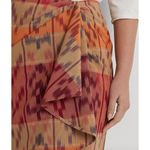Lauren Ralph Lauren Plus Size Skirt Linen A Line Printed Boho Western US 14 NWT Tan Photo 1
