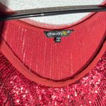 Chaudry KC Red Sequin Sleeveless Top | Beaded Party Blouse | Size Small Photo 2