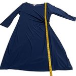 White House | Black Market White‎ House Black Market Drape Evening Dress Blue Gold Tone Long Sleeve Sz XL Photo 10