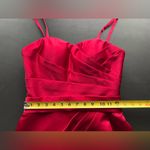 Da Vinci Satin Women's Formal Dress Sz 4 Red Removable Straps Photo 2