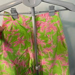 Lilly Pulitzer  size‎ 2 green with pink palm trees shorts-B12 Photo 4