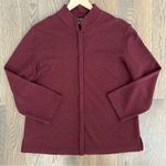 Eileen Fisher 100% Wool Boucle Knit Button Front Stand Collar Top in Cranberry S Photo 6