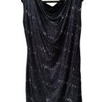 Sequin Dress by Allen Schwartz black shimmer dress, back cut out, ribbon detail Size XL Photo 0