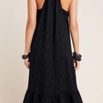 Anthropologie  black linen maxi dress size XS ruffle oversize vacation minimalist Photo 1