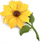 Vintage Women's Yellow Green Sunflower Brooch Pin Decorative Fashion Jewelry Yellow Photo 0