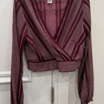 Band of Gypsies  Burgundy and ivory Wrap style Top size M Photo 0