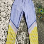 Alo Yoga Blue/Yellow Airbrush Tree Lace Sky Leggings Photo 0