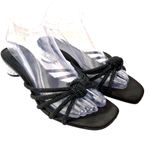 ZARA  Kitten Rhinestone Heel Black Strappy Knot Sandals 7.5 Wedding Cruise Resort Photo 1
