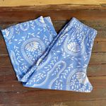 Joie  100% Linen Wide Leg Blue & White Folk Floral Beachy Boho Pants - Sz M 💛🎀 Photo 6