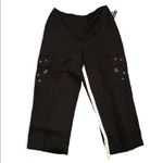 Larry Levine black cropped Linen pants size 10P Photo 8