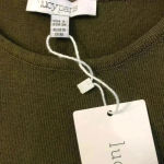 Lucy Paris  ruffle olive green sleeveless lightweight sweater sz S NWT Photo 2