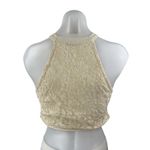 ZARA  Cream White Floral Lace Sleeveless Halter Cami Crop Tank Blouse Top Size S Photo 1
