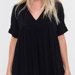 Listicle Black Babydoll Swing Dress Photo 0