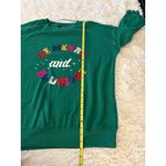 Feeling Festive Womens 0X Green Be Merry And Bright Christmas Sweatshirt Photo 4