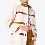 Tory Burch  Vintage-Style Cream
Jacket with Green & Brown Size 2 - Brass Hardware Photo 2