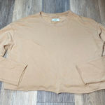 Aerie  Long Sleeve Crewneck Cropped Tee Shirt Tan Top Size XS‎ Photo 0