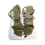 Schutz Lovi Strappy Leather Ankle Strap Heeled Sandal Military Green 8.5 Photo 7