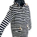 Levi's Trekking Parka Striped Hooded Jacket Nautical Canvas Navy/White Large NWT Photo 1